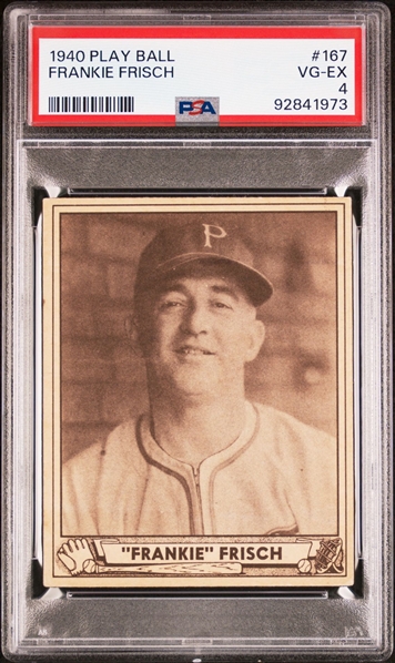 1940 Play Ball #167 Frankie Frisch - PSA 4 (VG-EX)